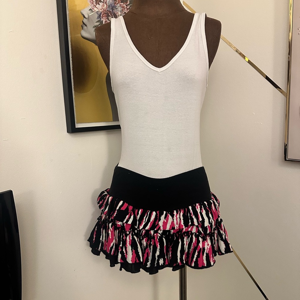 Joe Benbasset Black and Pink layered ruffle skirt - size large